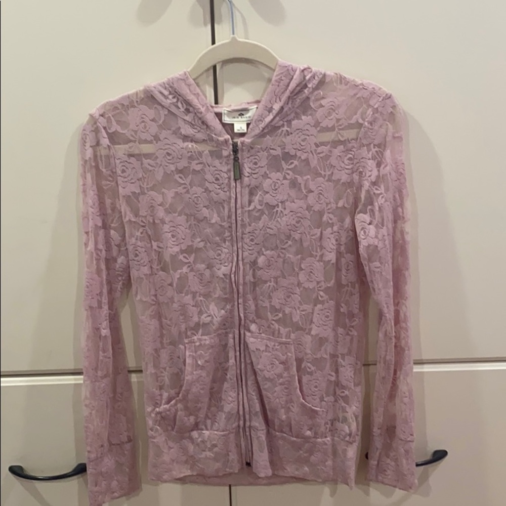 Light Purple See Through Zip Up